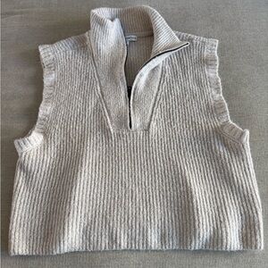 Elegant Beige Turtleneck Sweater Vest